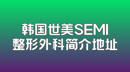 韩国世美SEMI整形外科简介地址