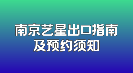 南京艺星出口指南及预约须知