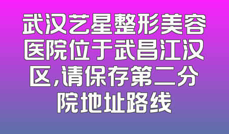 武汉艺星整形美容医院位于武昌江汉区，请保存第二分院地址路线
