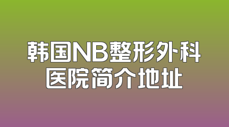 韩国NB整形外科医院简介地址