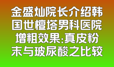 金盛灿院长介绍韩国世檀塔男科医院增粗效果：真皮粉末与玻尿酸之比较