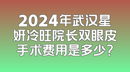 2024年武汉星妍冷旺院长双眼皮手术费用是多少？
