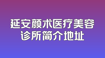 延安颜术医疗美容诊所简介地址