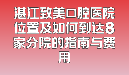 湛江致美口腔医院位置及如何到达8家分院的指南与费用