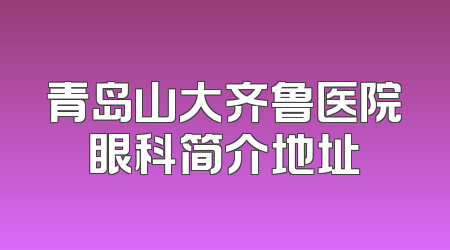 青岛山大齐鲁医院眼科简介地址