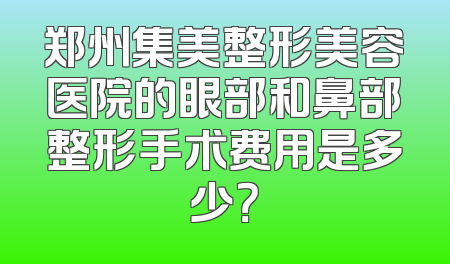 郑州集美整形美容医院的眼部和鼻部整形手术费用是多少？