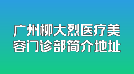 广州柳大烈医疗美容门诊部简介地址