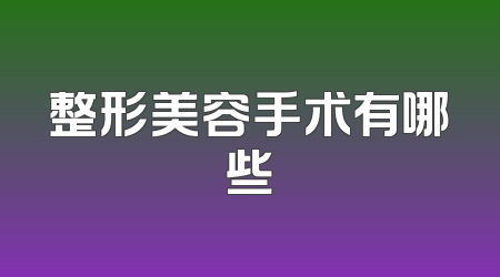 整形美容手术有哪些