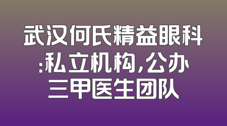 武汉何氏精益眼科：私立机构，公办三甲医生团队