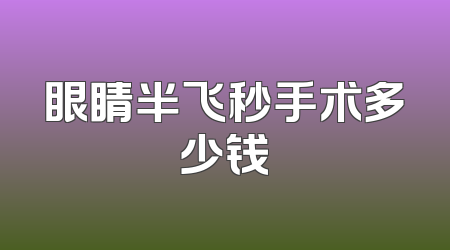 眼睛半飞秒手术多少钱