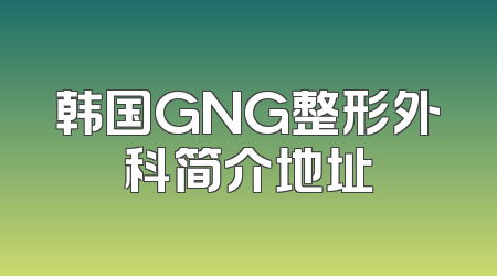 韩国GNG整形外科简介地址