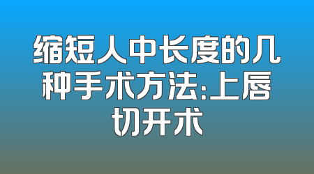 缩短人中长度的几种手术方法：上唇切开术
