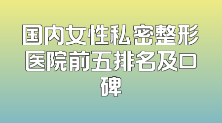 国内女性私密整形医院前五排名及口碑