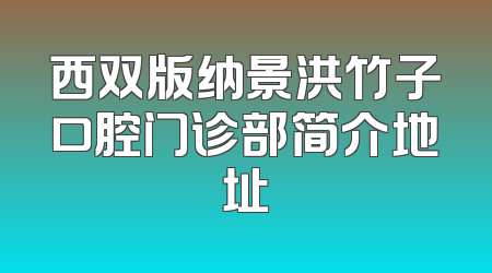 西双版纳景洪竹子口腔门诊部简介地址