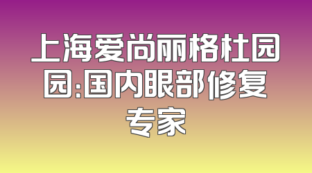 上海爱尚丽格杜园园：国内眼部修复专家