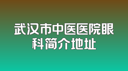 武汉市中医医院眼科简介地址