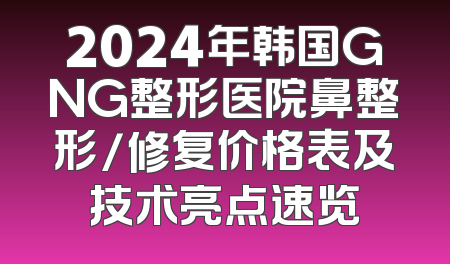 2024年韩国GNG整形医院鼻整形/修复价格表及技术亮点速览