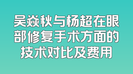 吴焱秋与杨超在眼部修复手术方面的技术对比及费用