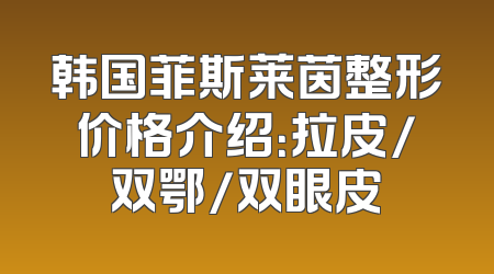 韩国菲斯莱茵整形价格介绍：拉皮/双鄂/双眼皮