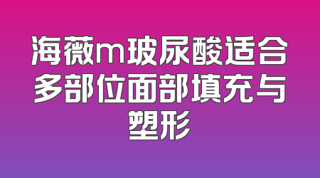 海薇m玻尿酸适合多部位面部填充与塑形