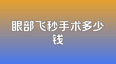 眼部飞秒手术多少钱