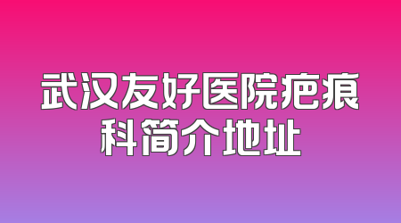 武汉友好医院疤痕科简介地址