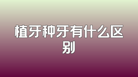植牙种牙有什么区别