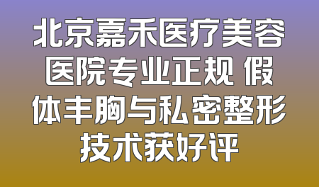 北京嘉禾医疗美容医院专业正规 假体丰胸与私密整形技术获好评