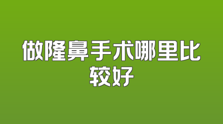 做隆鼻手术哪里比较好