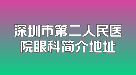 深圳市第二人民医院眼科简介地址