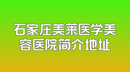 石家庄美莱医学美容医院简介地址