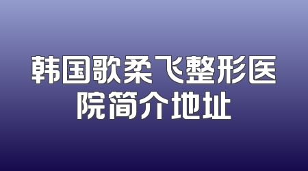 韩国歌柔飞整形医院简介地址