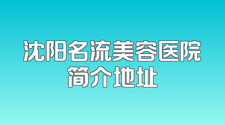 沈阳名流美容医院简介地址