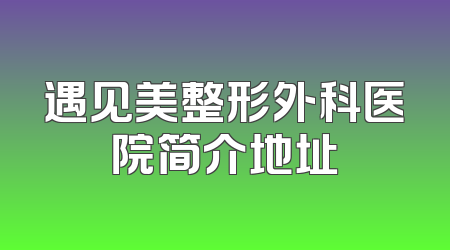 遇见美整形外科医院简介地址