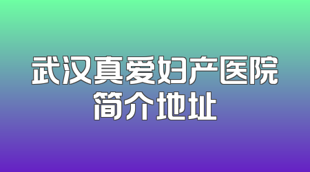 武汉真爱妇产医院简介地址