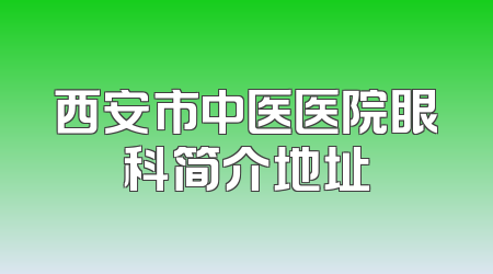 西安市中医医院眼科简介地址
