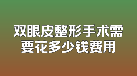 双眼皮整形手术需要花多少钱费用