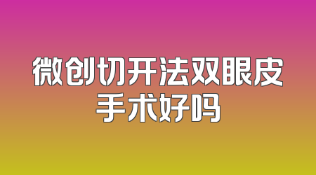 微创切开法双眼皮手术好吗