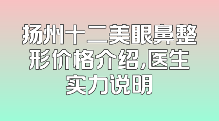 扬州十二美眼鼻整形价格介绍，医生实力说明