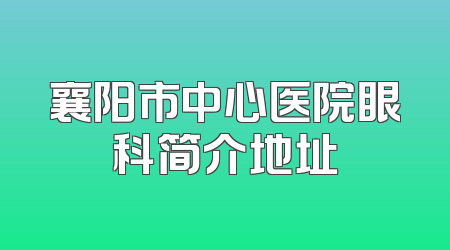 襄阳市中心医院眼科简介地址