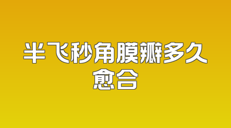 半飞秒角膜瓣多久愈合