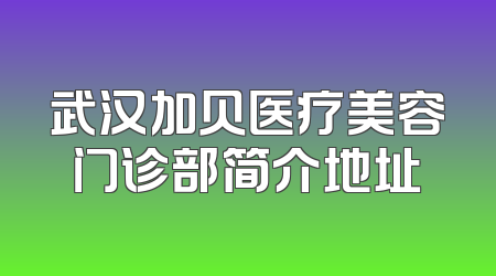 武汉加贝医疗美容门诊部简介地址