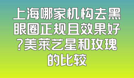 上海哪家机构去黑眼圈正规且效果好？美莱艺星和玫瑰的比较