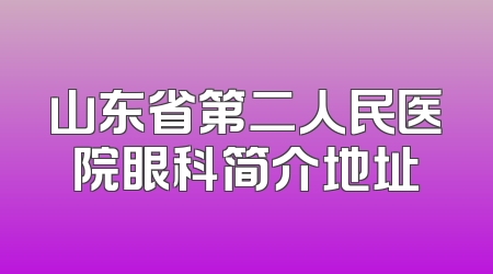 山东省第二人民医院眼科简介地址
