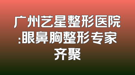 广州艺星整形医院：眼鼻胸整形专家齐聚