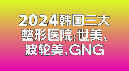 2024韩国三大整形医院：世美、波轮美、GNG