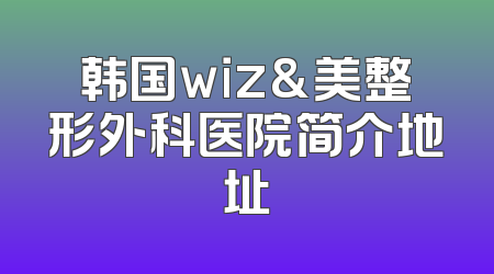 韩国wiz&美整形外科医院简介地址
