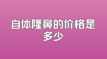 自体隆鼻的价格是多少