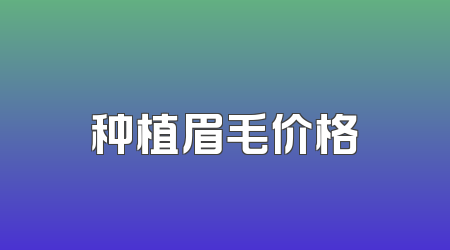 种植眉毛价格