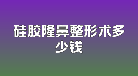 硅胶隆鼻整形术多少钱